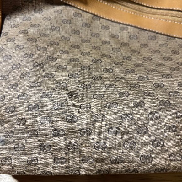 Authentic Women Gucci Micro GG Neutral Beige Web Canvas Leather Micro Duffle Bag - Picture 16 of 16